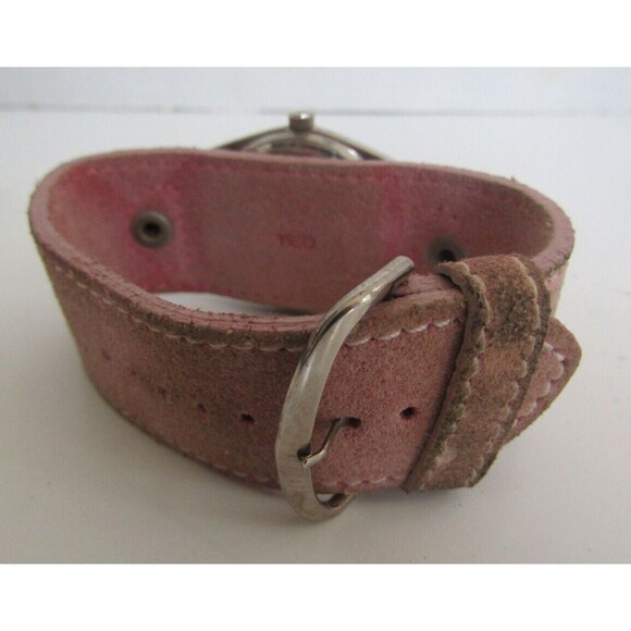 Dickies Quartz Watch Vintage Pink Suede Leather Band With Box Papers Tag Womens main image 9